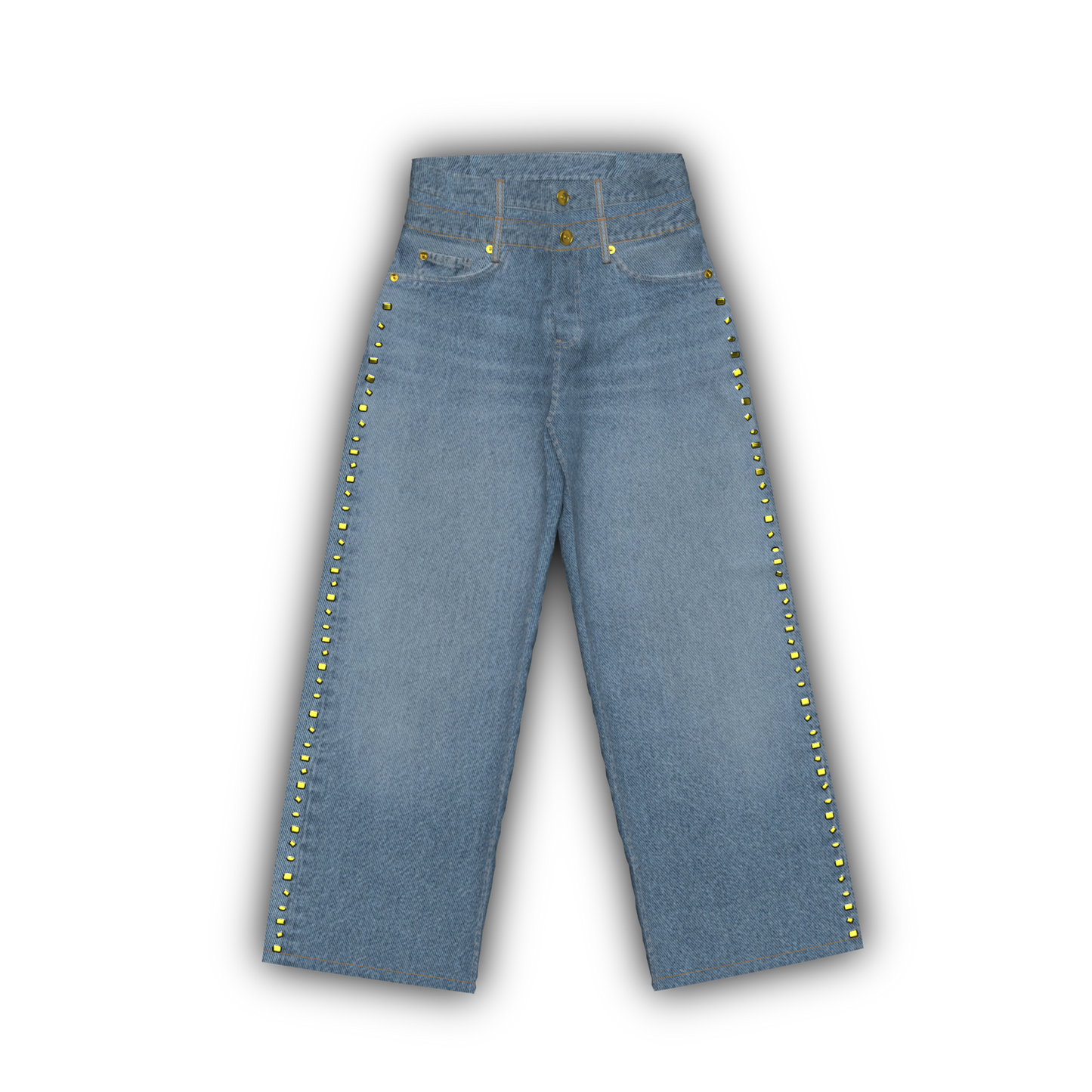 Rhinestone Denim Pants By Omarr Norman-Lott